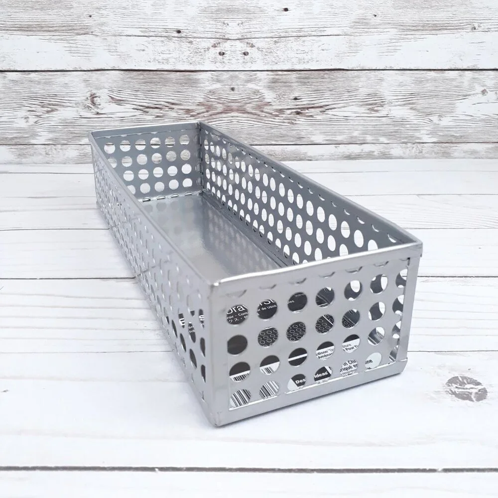 Edison Drawer Store Metal Organizer 3x9 in Silver
